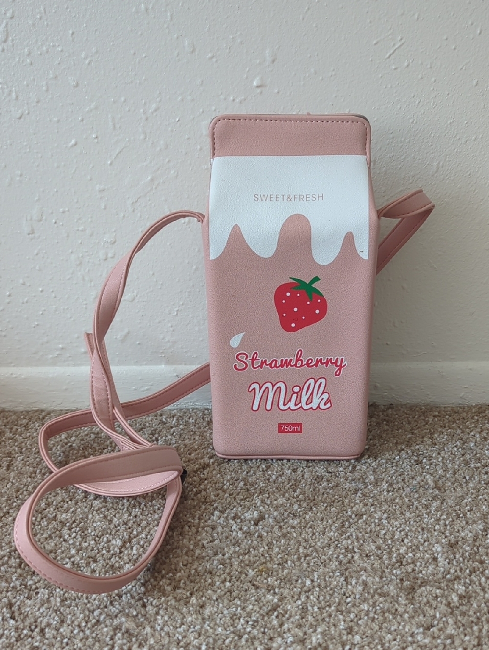 Strawberry Milk Carton Bag